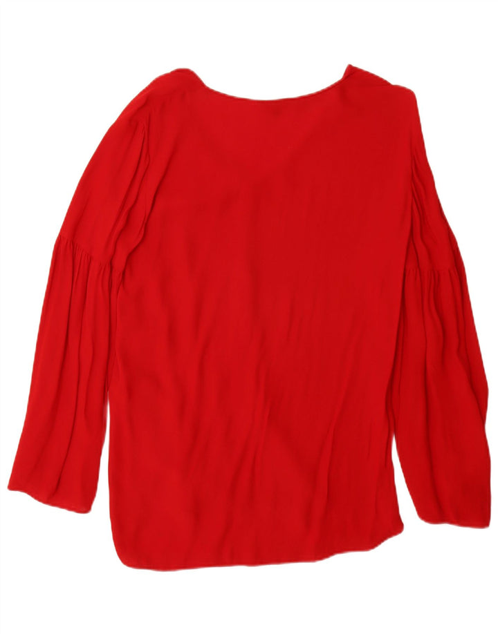 Massimo Dutti Camicetta a maniche lunghe da donna Top EU 38 Small Red Viscosa