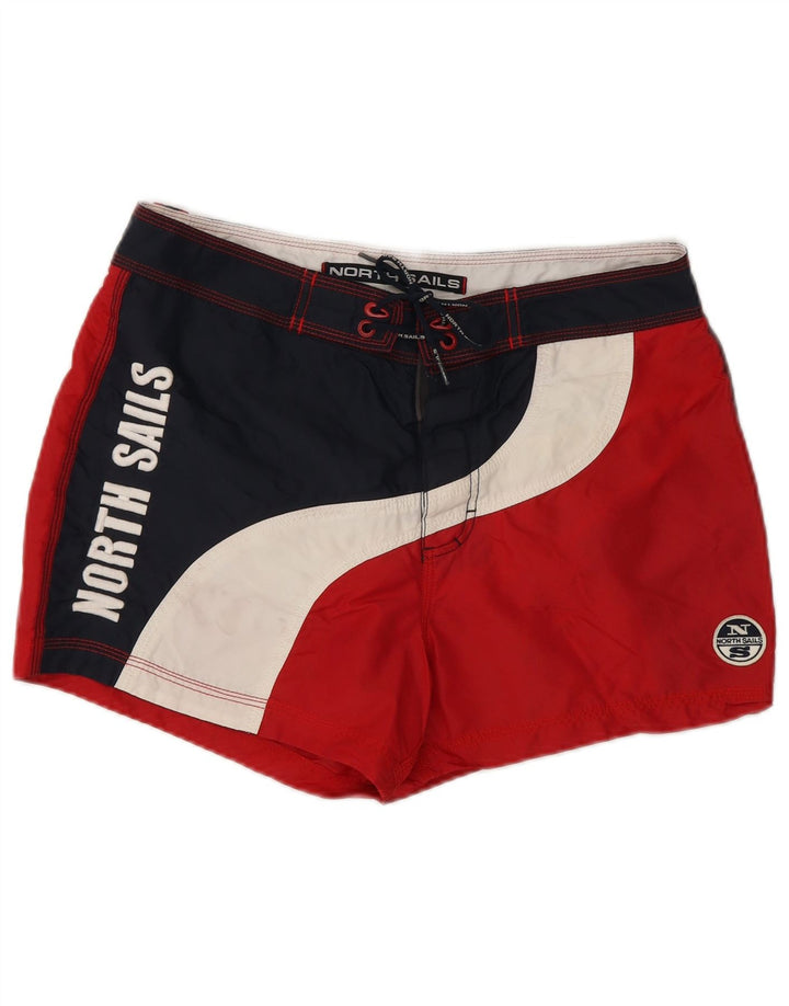 Pantaloncini da bagno grafici da uomo North Sails Small Red Colourblock in poliammide