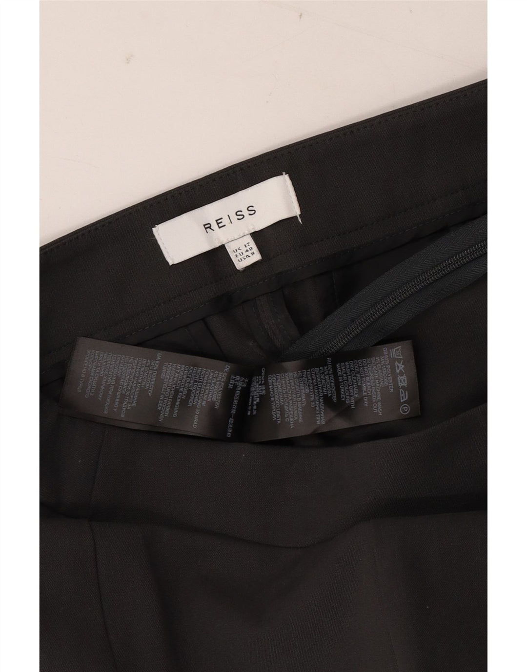 Pantaloni chino slim da donna REISS UK 12 medi W30 L28 poliestere grigio