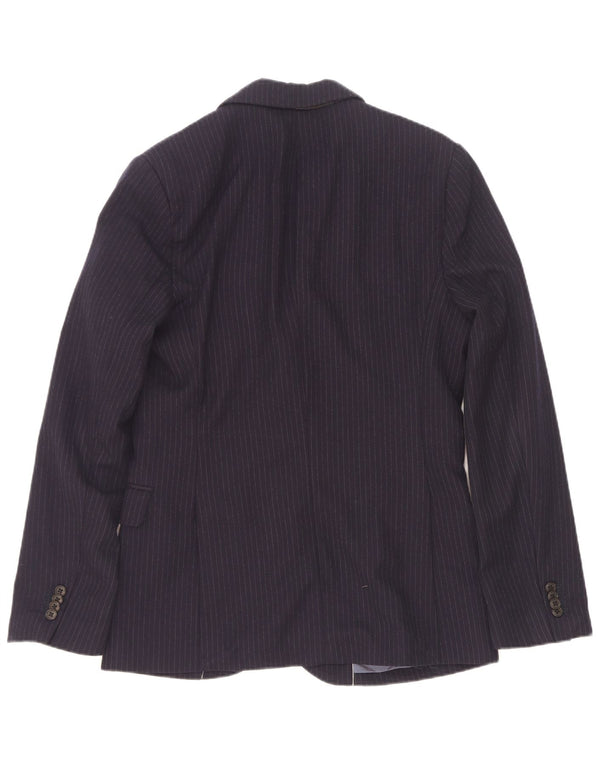 Giacca blazer da uomo a 2 bottoni Gap UK 36 piccola lana a righe blu navy