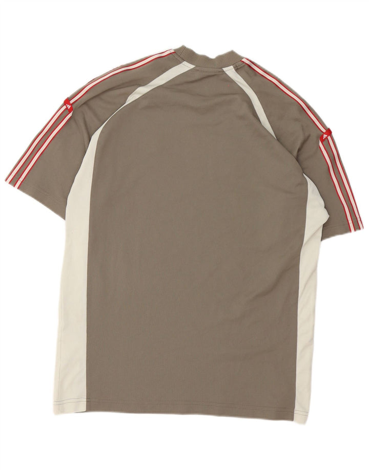 T-shirt Adidas da uomo Top Small in poliestere color block grigio