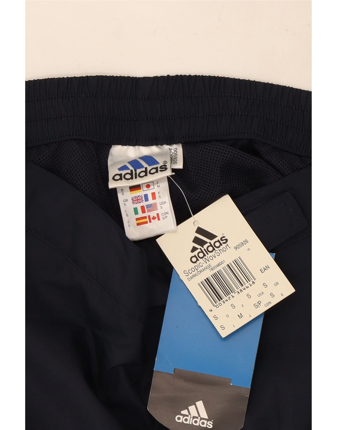 Pantaloncini sportivi da uomo Adidas piccoli in poliestere blu navy