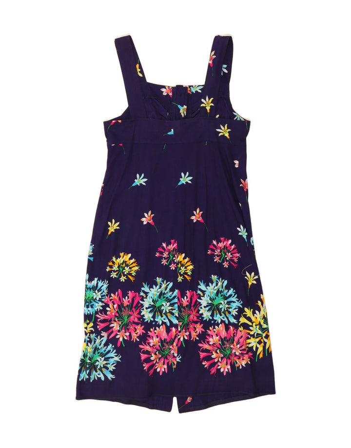 VINTAGE Womens Sundress UK 40 Medium Navy Blue Floral Vintage Vintage and Second-Hand Vintage from Messina Hembry 