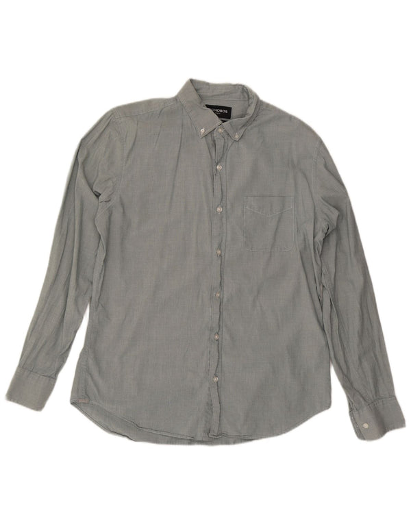BONOBOS Mens Tailored Fit Shirt Large Grey Cotton
