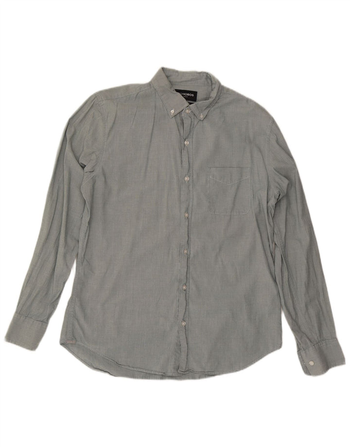 BONOBOS Camicia sartoriale da uomo grande in cotone grigio
