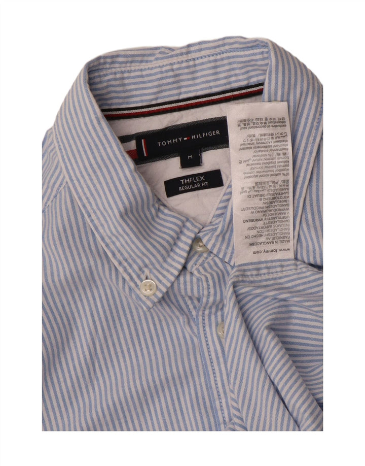 TOMMY HILFIGER Camicia da uomo vestibilità regolare in cotone gessato blu medio