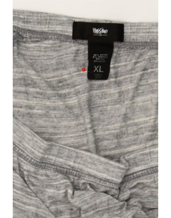 MOSSIMO Womens Straight Skirt XL W36  Grey Striped Rayon Vintage Mossimo and Second-Hand Mossimo from Messina Hembry 