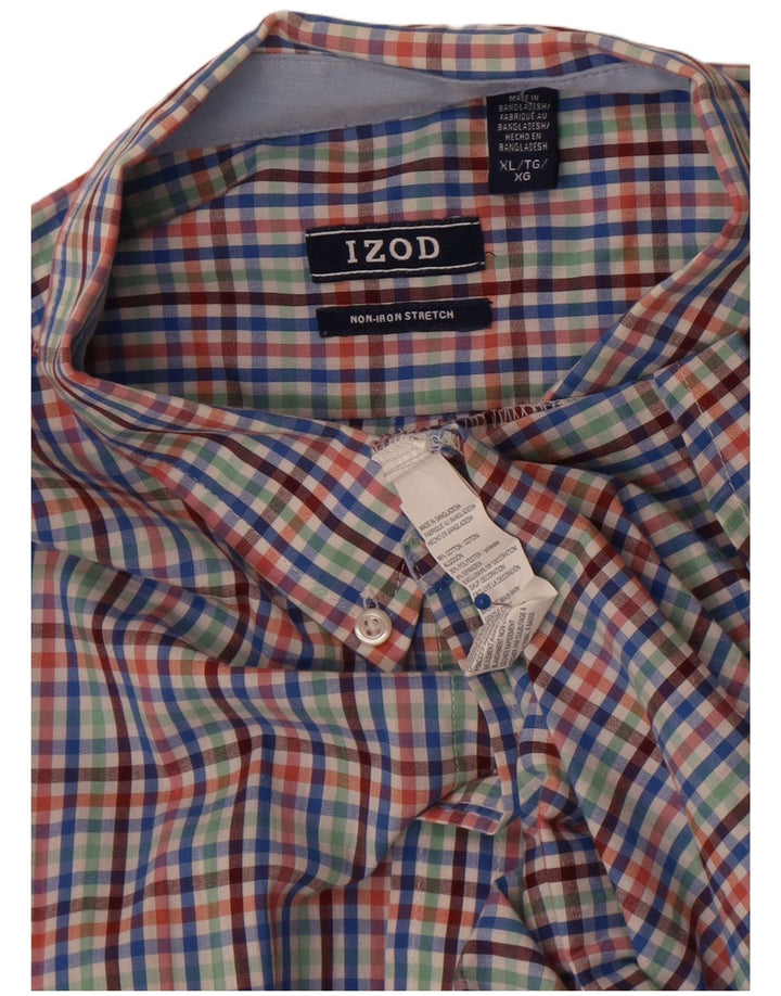 Camicia da uomo Izod XL in cotone a quadretti multicolore