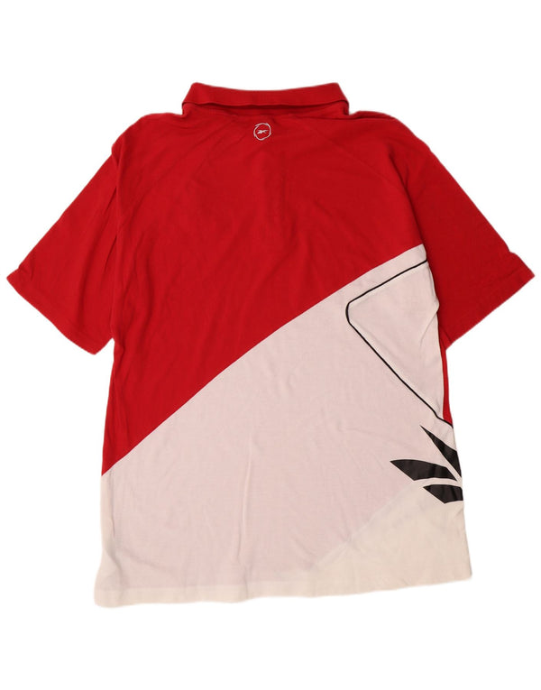 Polo grafica da uomo REEBOK 2XL in cotone color block rosso