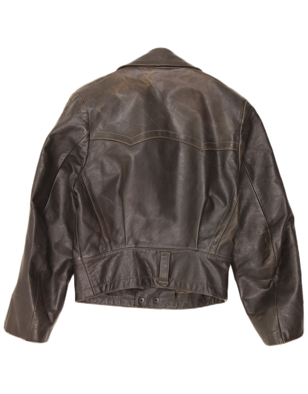 Giacca in pelle da donna VINTAGE UK 14 media nera