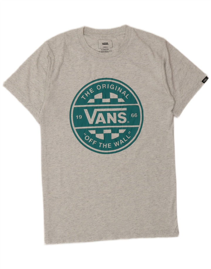 T-shirt grafica da uomo con vestibilità classica VANS XS in cotone chiazzato grigio
