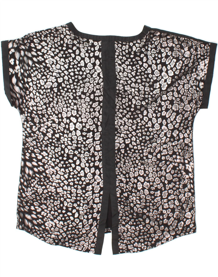 OASIS Womens Oversized Blouse Top UK 10 Small Black Floral Polyester Vintage Oasis and Second-Hand Oasis from Messina Hembry 