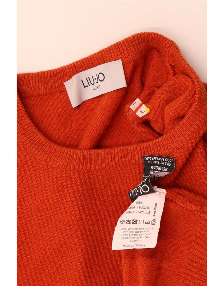Liu Jo Uomo Maglione Girocollo Maglione Grande Lana Arancione