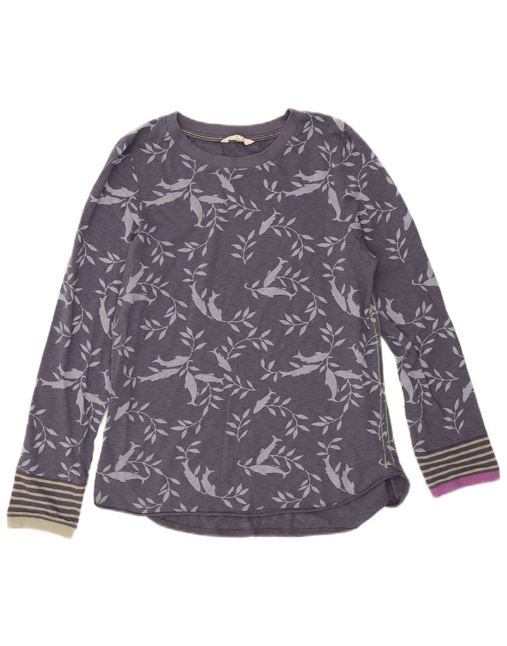 Top da donna a maniche lunghe White Stuff UK 12 Cotone floreale grigio medio