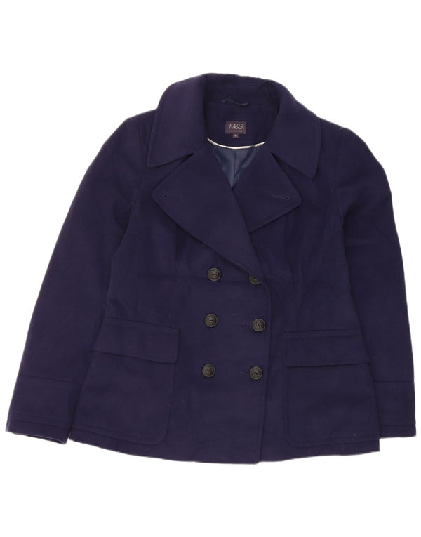 Cappotto da marinaio da donna Marks & Spencer UK 14 poliestere medio blu navy