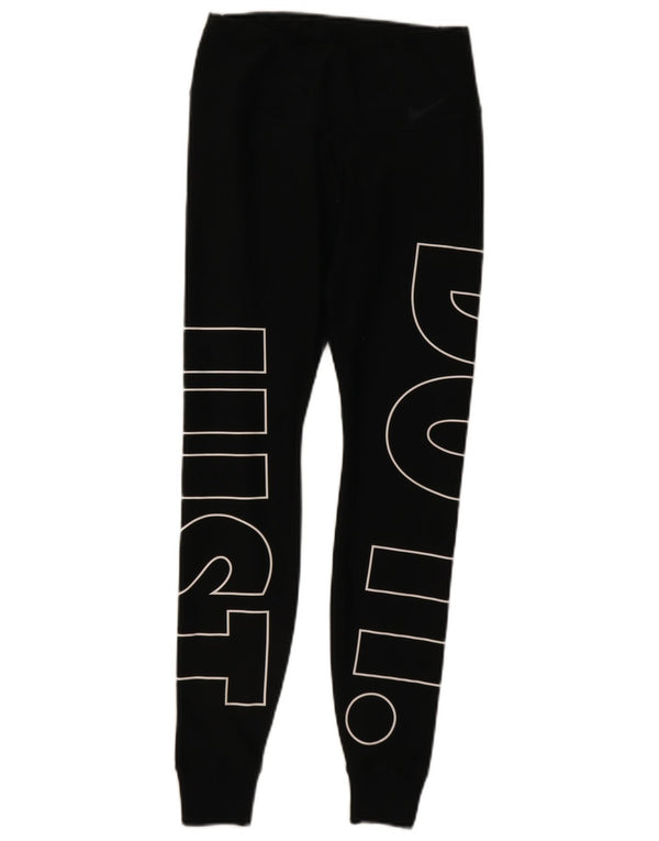 Leggings grafici Nike Dri Fit da donna UK 6 XS poliestere nero