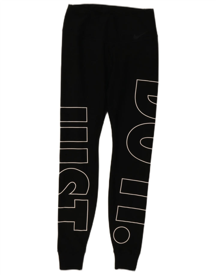 Leggings grafici Nike Dri Fit da donna UK 6 XS poliestere nero