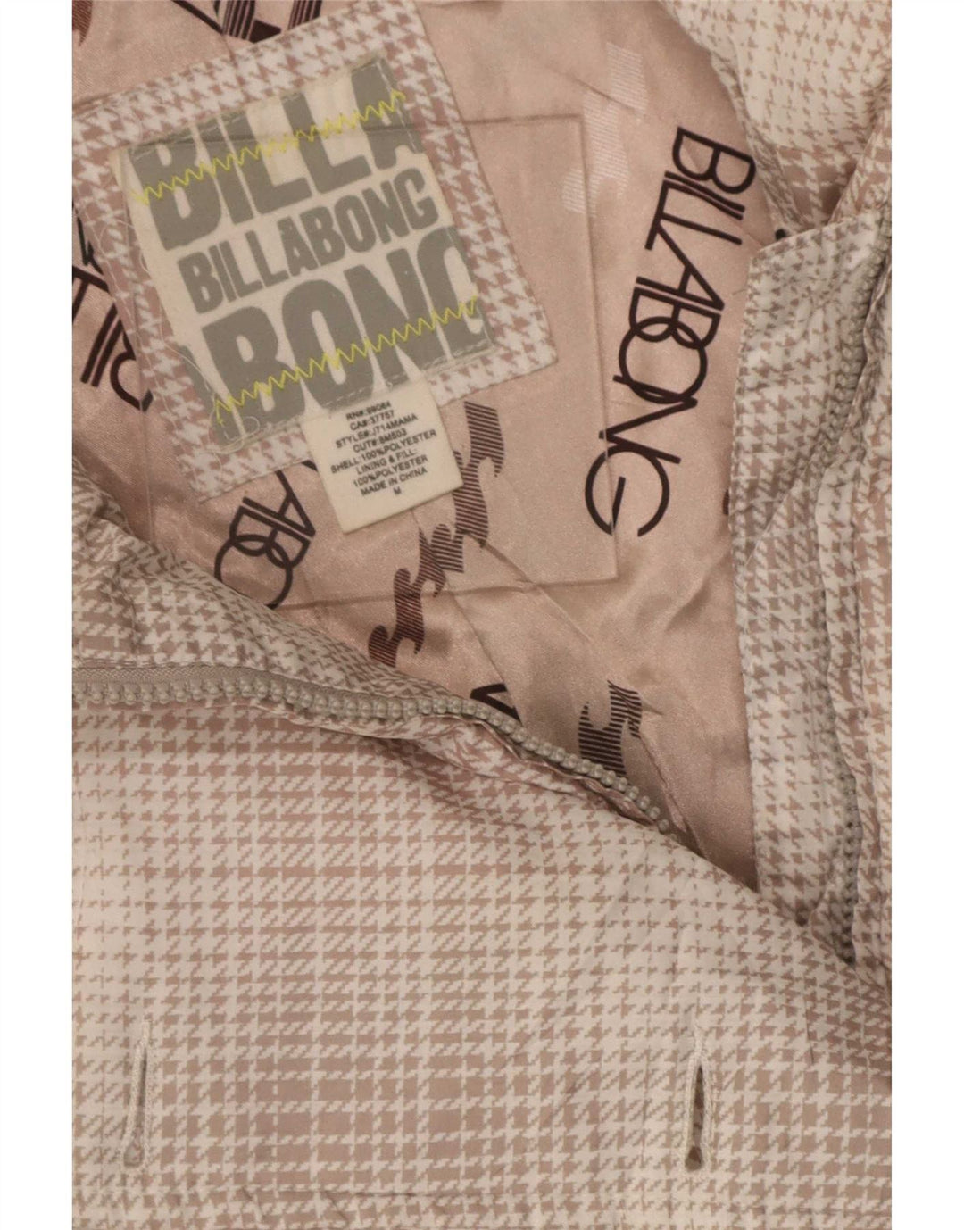 Cappotto imbottito da donna Billabong UK 12 pied de poule medio multicolore