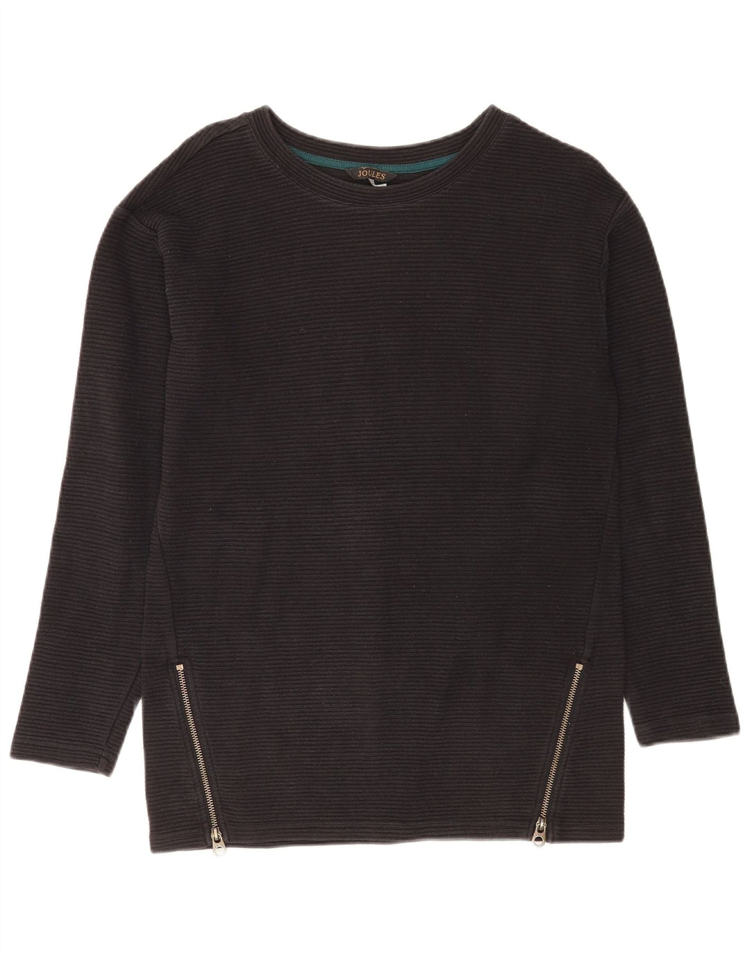 Joules Top da donna a maniche lunghe UK 10 piccolo cotone nero
