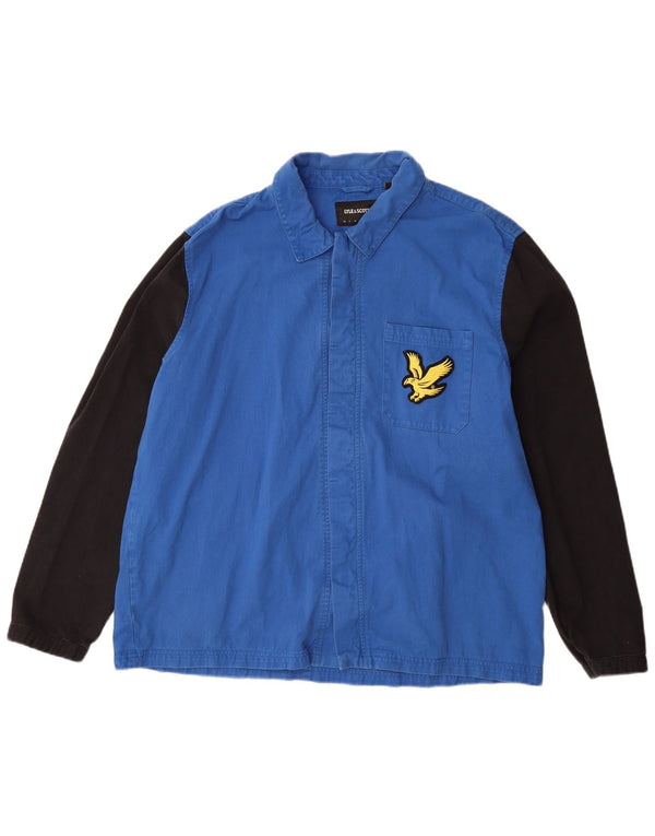 Giubbotto bomber da uomo Lyle & Scott UK 44 2XL Cotone color block blu