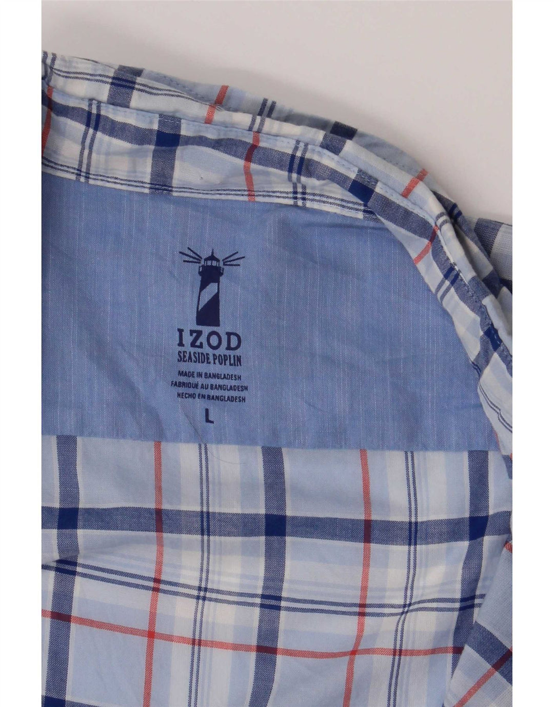 Camicia a maniche corte da uomo Izod a quadri blu grandi