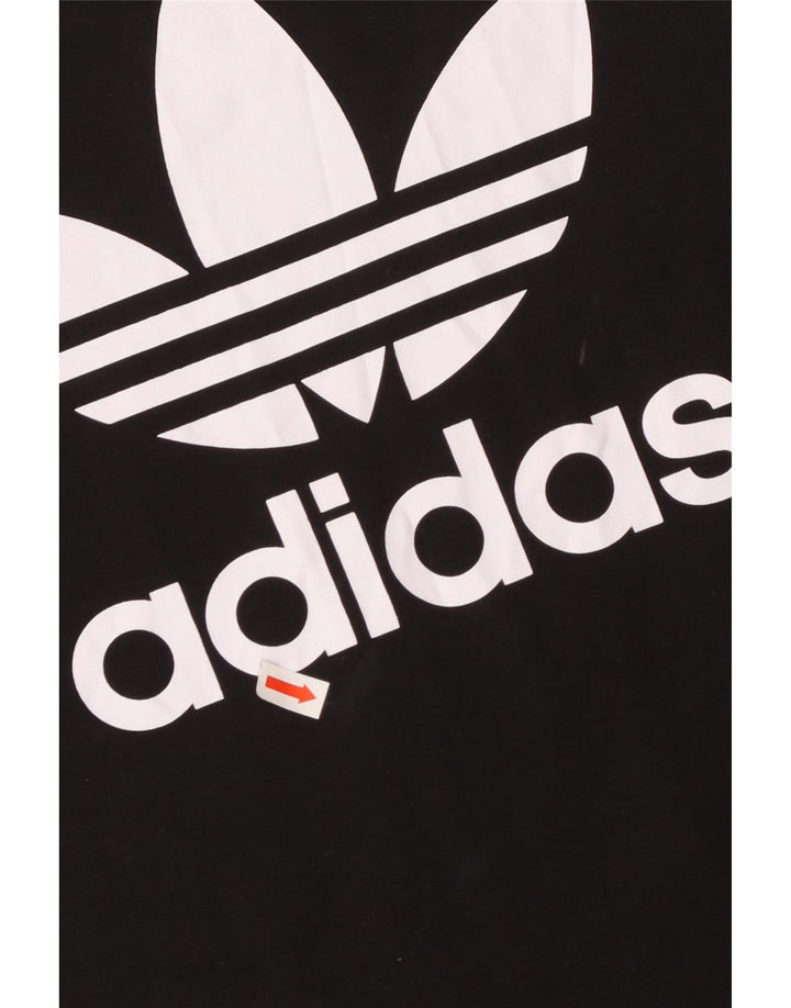 ADIDAS Girls Graphic T-Shirt Dress 11-12 Years Black Cotton