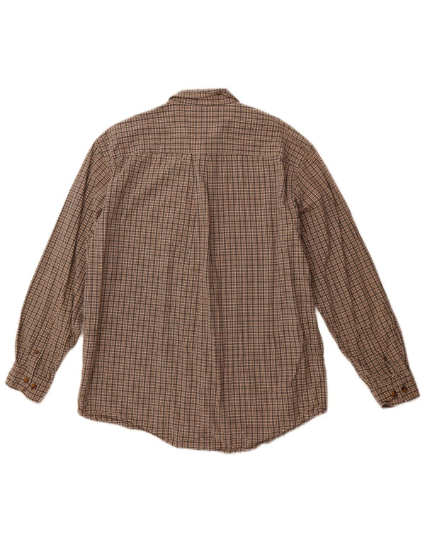 EDDIE BAUER Camicia da uomo in cotone a quadri marrone medio