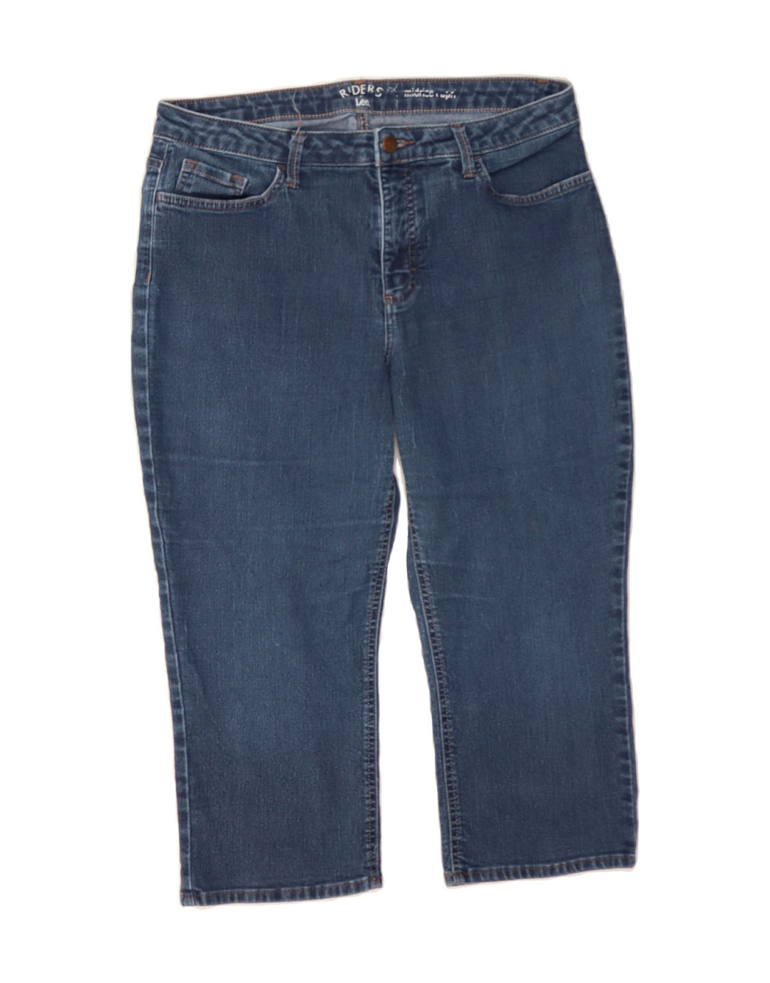 LEE Womens Mid Rise Capri Jeans US 12 Large W34 L20 Blue Vintage Lee and Second-Hand Lee from Messina Hembry 