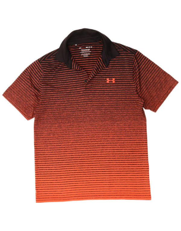 Polo Under Armour da uomo Heat Gear in poliestere a righe arancione medio