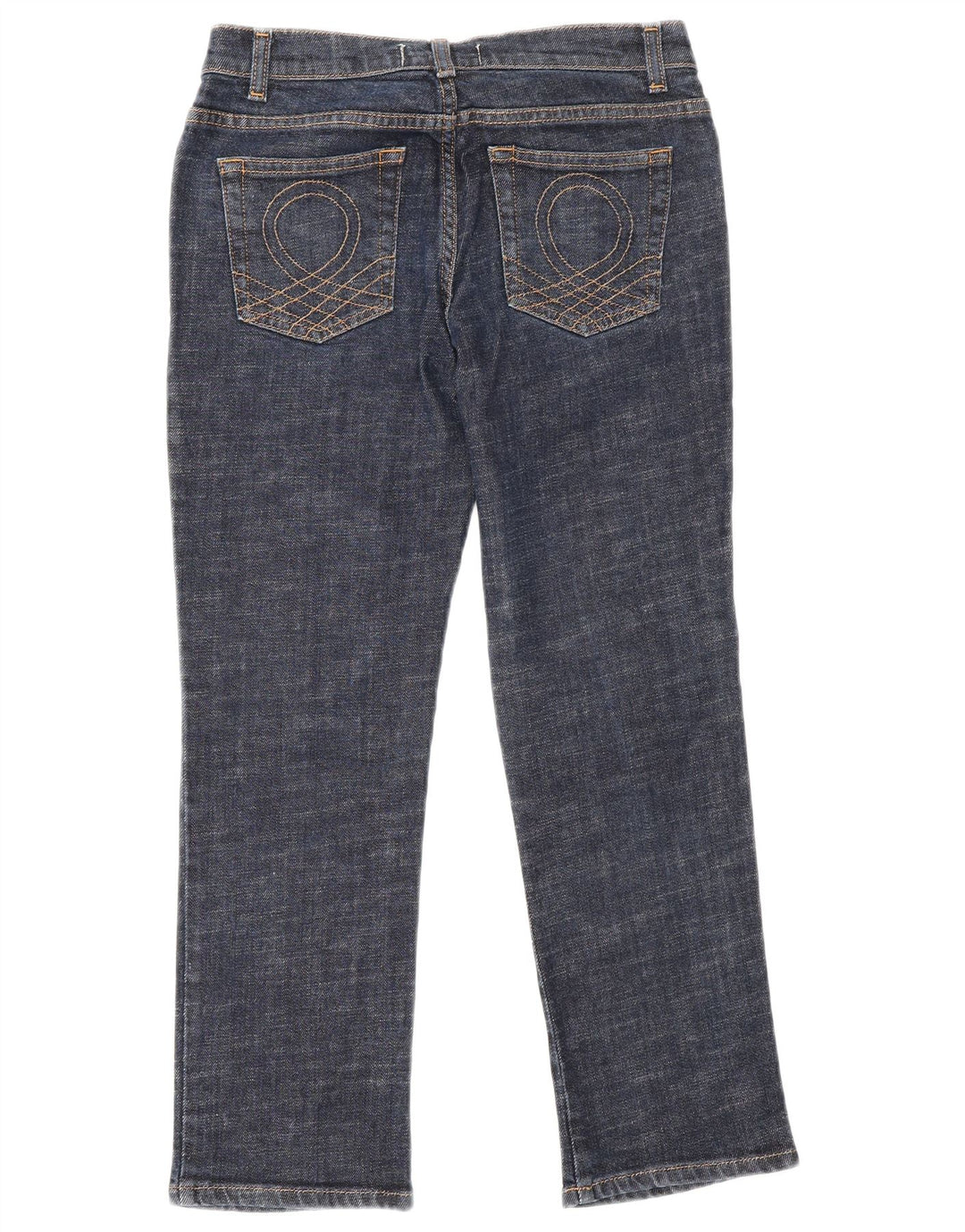 Jeans Cropped Benetton Donna IT 40 Small W26 L25 Blu Navy