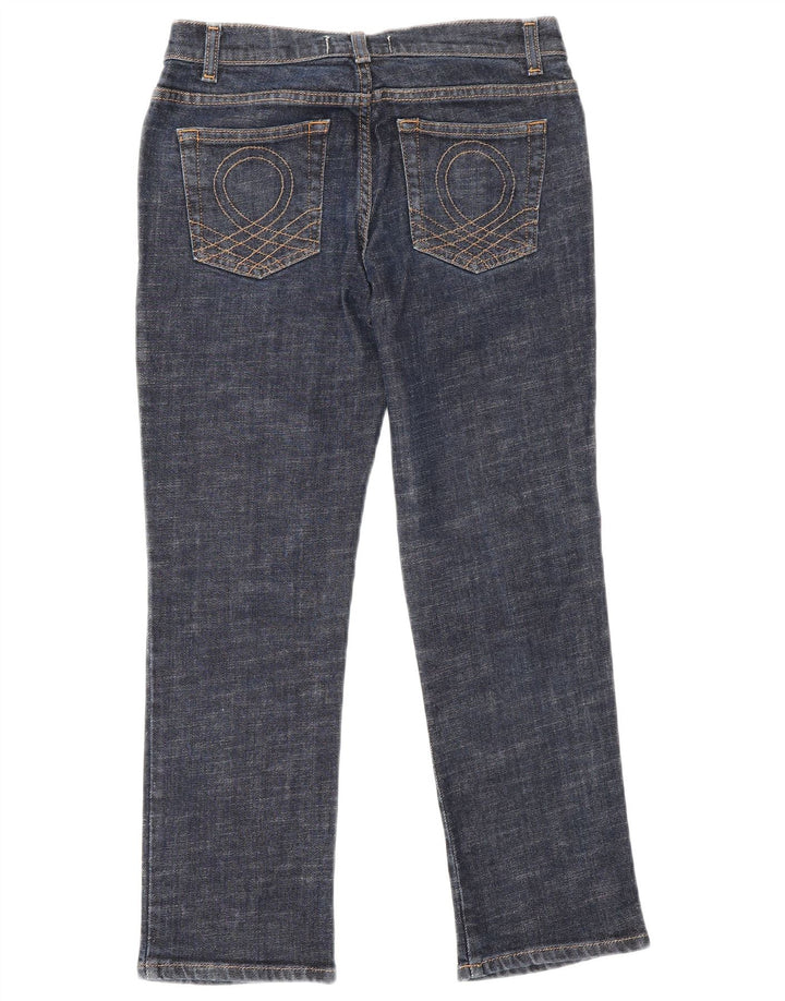 Jeans Cropped Benetton Donna IT 40 Small W26 L25 Blu Navy