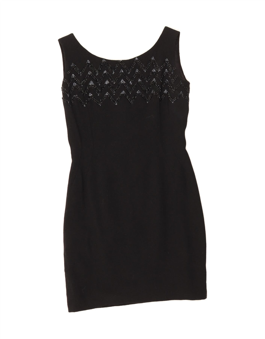 VINTAGE Womens Sleeveless Sheath Dress UK 12 Medium Black Vintage Vintage and Second-Hand Vintage from Messina Hembry 