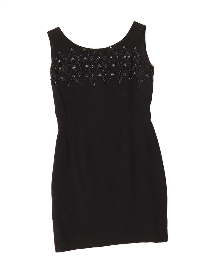 VINTAGE Womens Sleeveless Sheath Dress UK 12 Medium Black Vintage Vintage and Second-Hand Vintage from Messina Hembry 