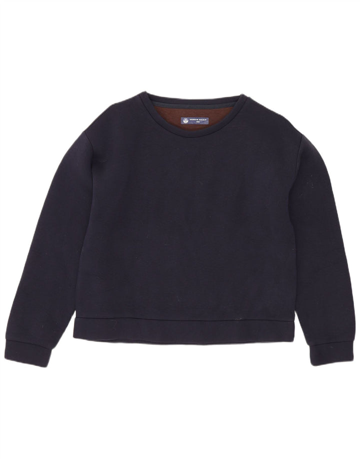 Felpa da donna NORTH SAILS UK 10 piccola in cotone blu navy