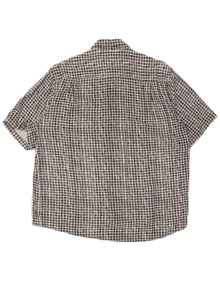 Camicia a maniche corte da uomo Cotton Club grande a quadretti neri