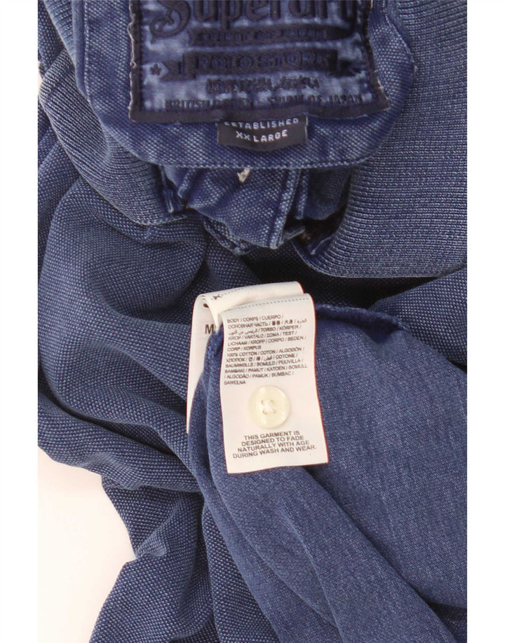 Polo da uomo Superdry 2XL in cotone blu