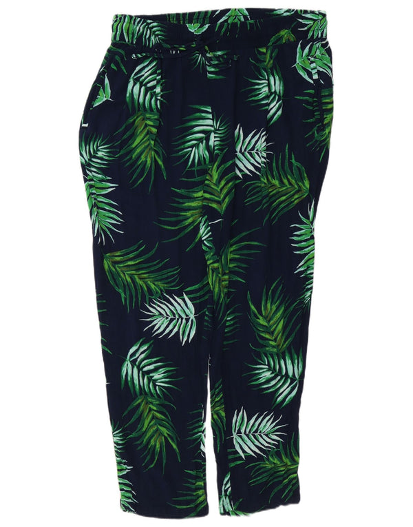 Pantaloni casual da donna Marks & Spencer UK 14 Large W34 L28 Blu navy floreale