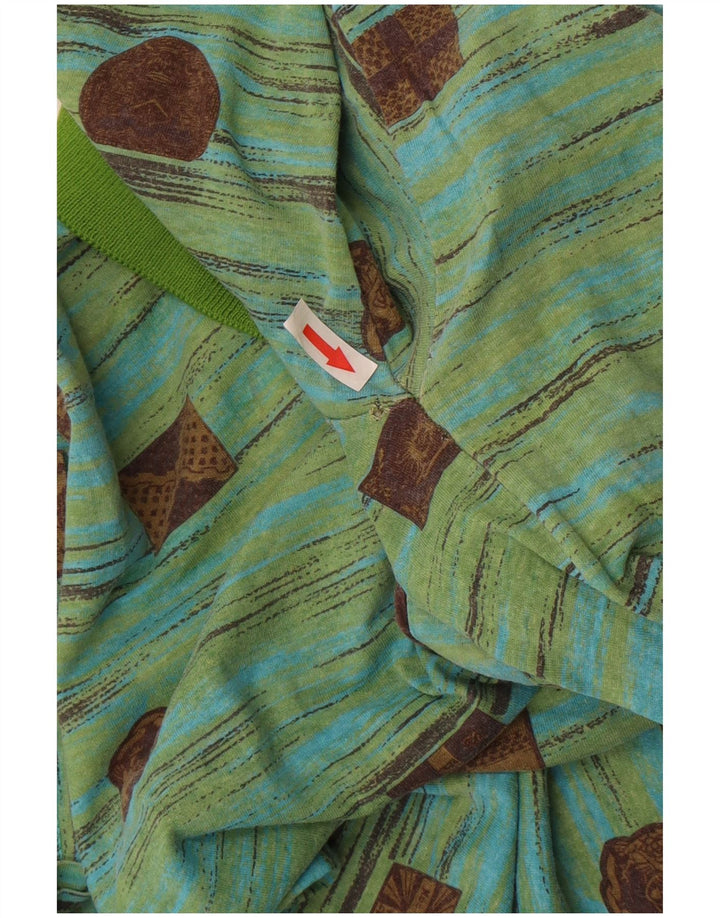 Polo vintage da uomo IT 48 in cotone geometrico verde medio