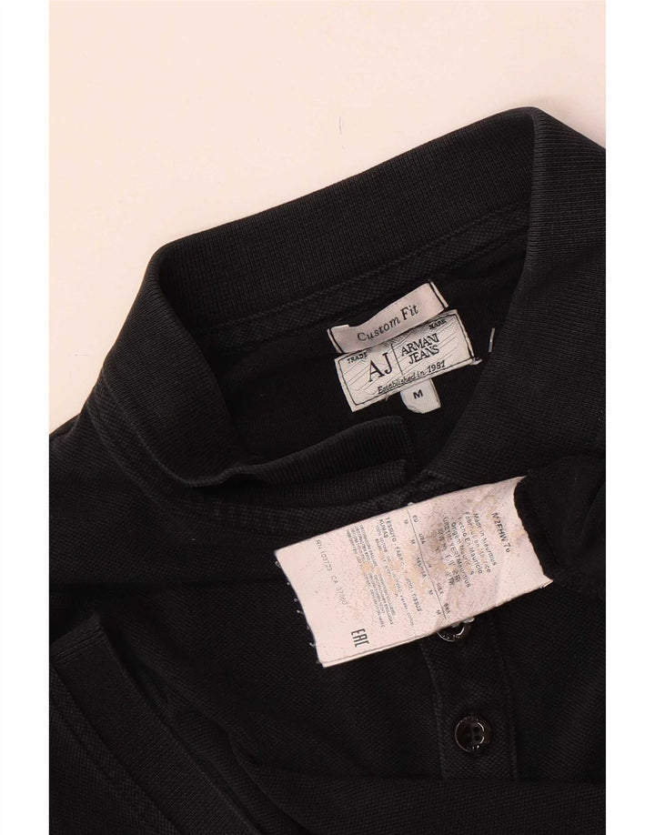 Polo Armani Jeans da uomo su misura in cotone nero medio