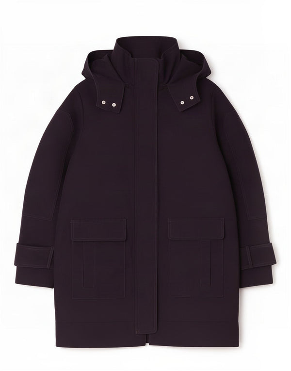 Cappotto con cappuccio da donna Whistles UK 14 grande cotone blu navy
