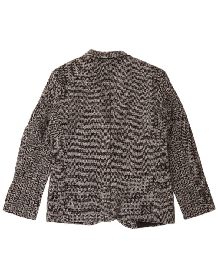 Giacca blazer slim fit da uomo Asos Harris Tweed UK 42 XL grigio a spina di pesce