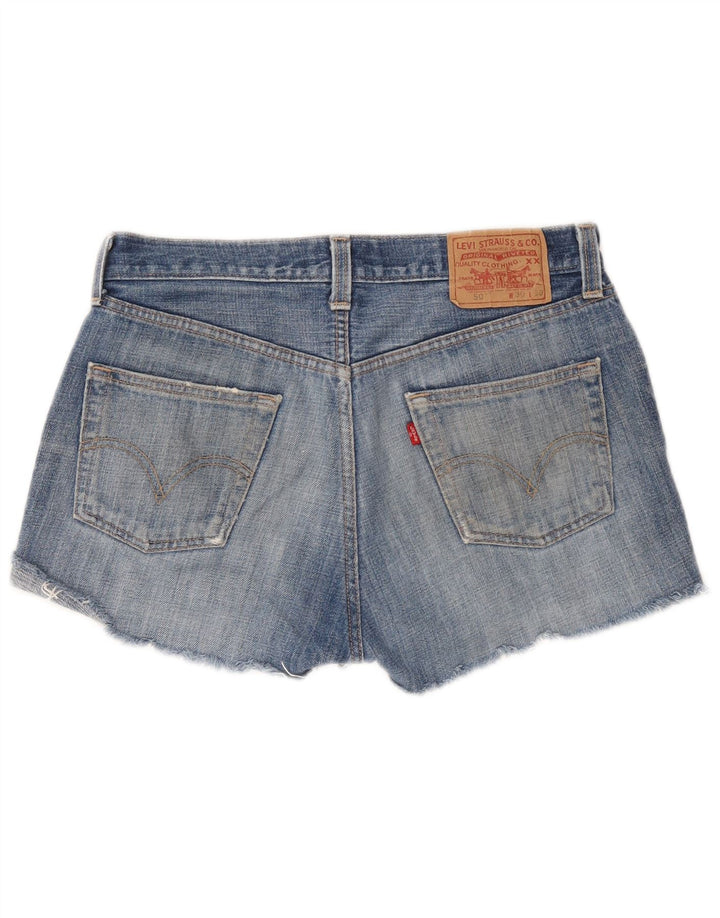 Pantaloncini Levi's da donna 501 in denim invecchiato W30 cotone blu medio