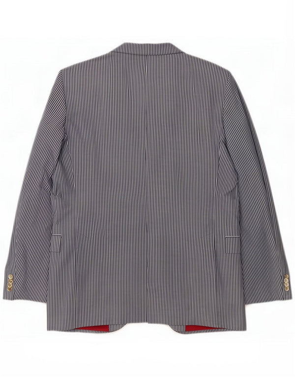Tommy Hilfiger Giacca blazer sartoriale da uomo UK 40 Large Blue Gessato