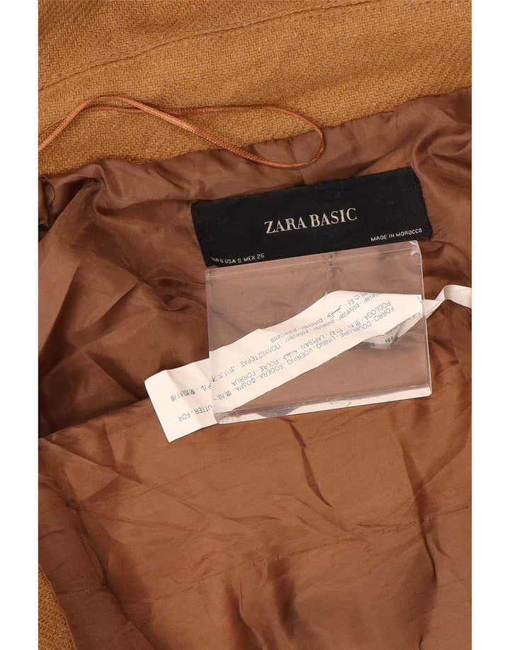 Giubbotto bomber con cappuccio da donna Zara UK 10 piccolo poliestere marrone