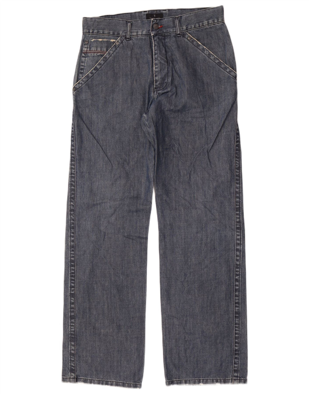 Jeans Straight Uomo Trussardi IT 48 Medio W32 L34 Blu Cotone