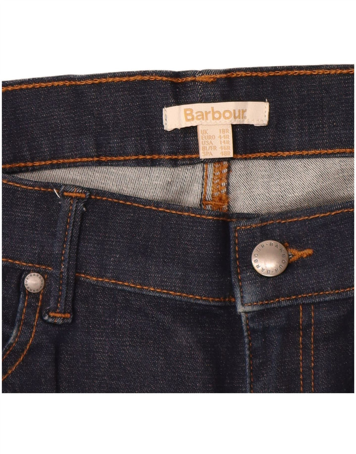 Jeans dritti da donna BARBOUR UK 18 XL W34 L28 Cotone blu navy
