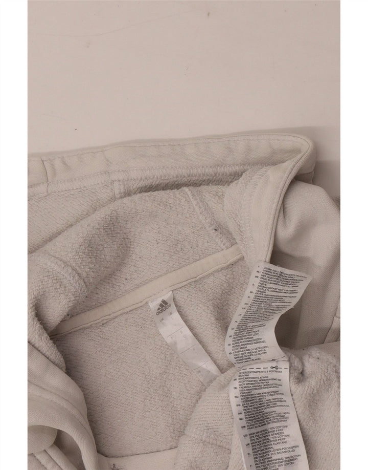 Felpa con cappuccio da uomo Adidas Large in cotone bianco