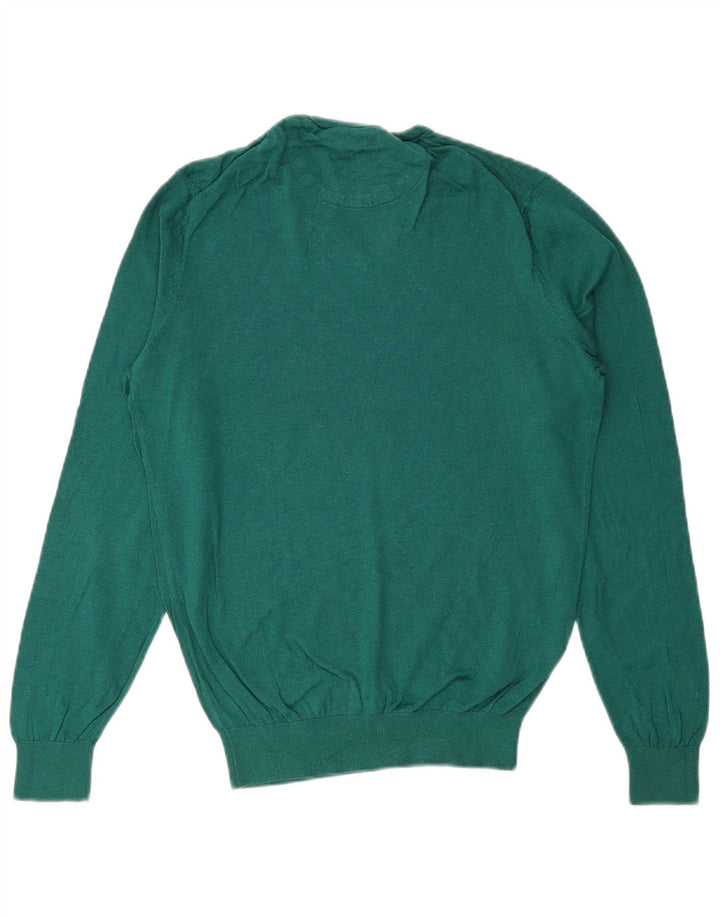 MASSIMO DUTTI Maglione da uomo con scollo a V piccolo in cotone verde