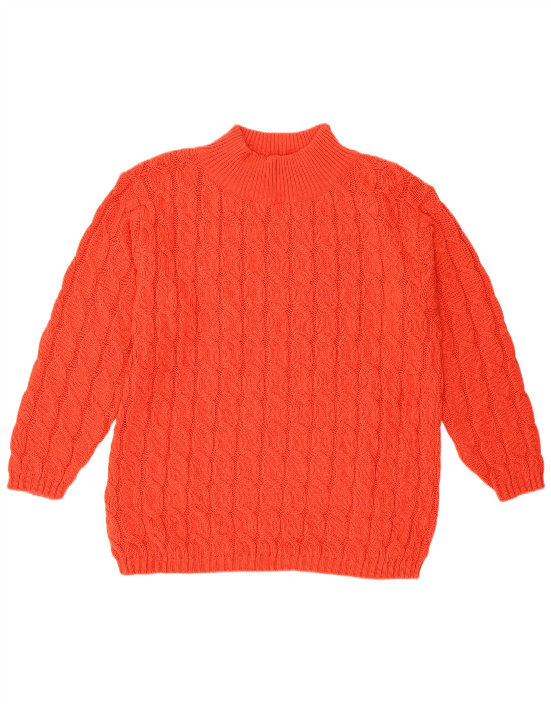 Maglione maglione collo alto da donna VINTAGE UK 14 lana rossa media