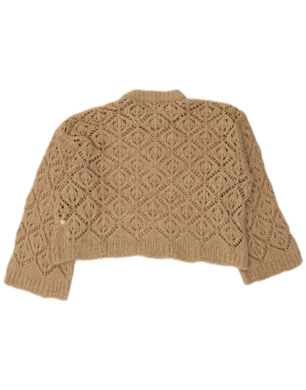 Maglione corto girocollo oversize da donna Zara UK 10 piccolo Beige